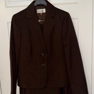 Le Suit Women's Espresso Blazer & Skirt